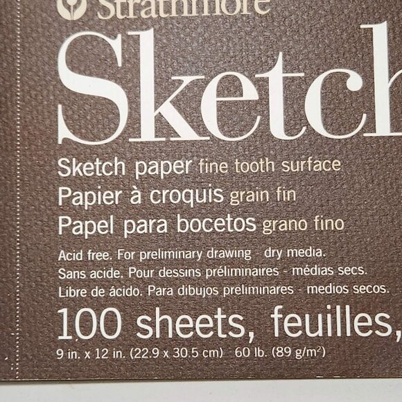 NEW Strathmore 400 Series Sketch Paper Pad 9x12 9" x 12" 60lb/89gsm 100 … - Picture 3 of 7